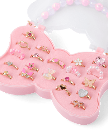 Girls Butterfly Ring 20-Pack