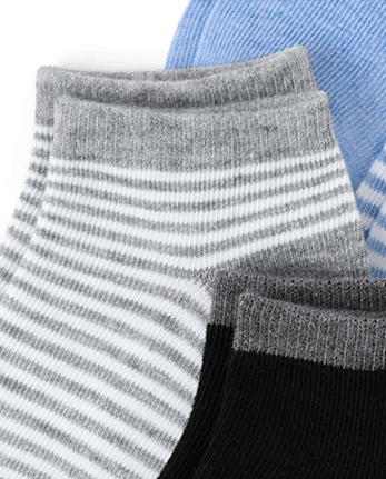 Toddler Boys Striped Ankle Socks 10-Pack