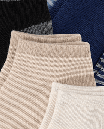 Toddler Boys Striped Ankle Socks 10-Pack
