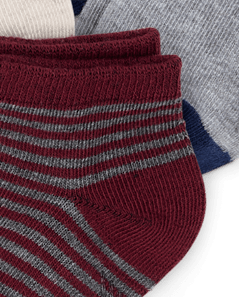 Toddler Boys Striped Ankle Socks 10-Pack