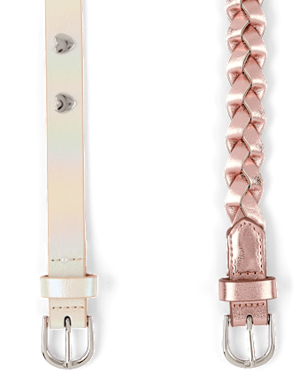 Girls Braided Belt 2-Pack