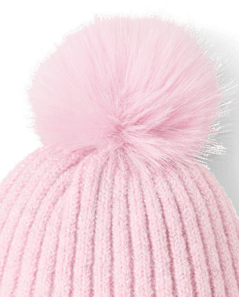Toddler Girls Embellished Icon Pom Pom Beanie