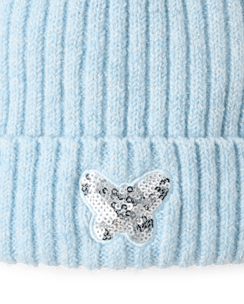 Toddler Girls Embellished Icon Pom Pom Beanie