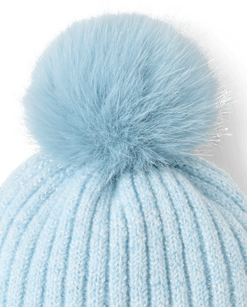 Toddler Girls Embellished Icon Pom Pom Beanie