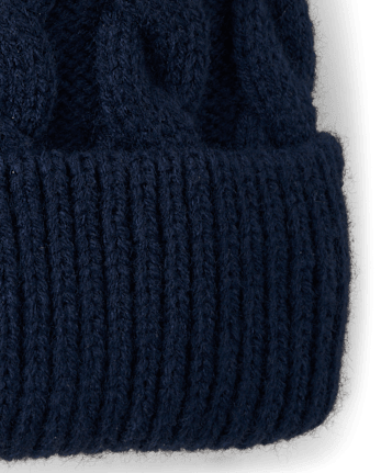 Toddler Boys Embroidered Construction Vehicle Pom Pom Beanie
