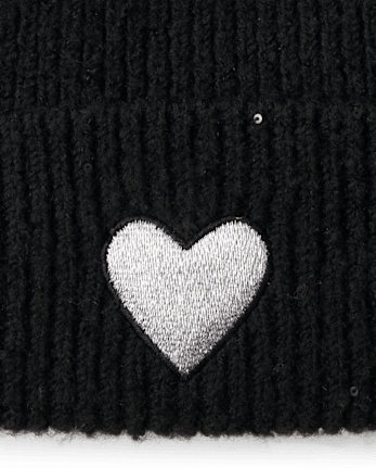 Girls Embroidered Sequin Beanie