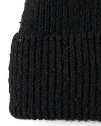 Girls Embroidered Sequin Beanie