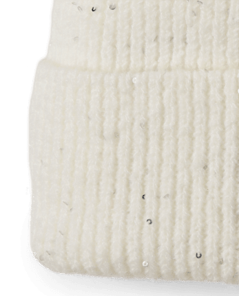 Girls Embroidered Sequin Beanie