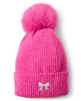 Girls Embroidered Sequin Beanie