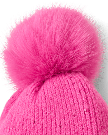 Girls Embroidered Sequin Beanie