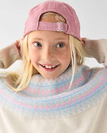 Kids Corduroy Baseball Hat - PINK