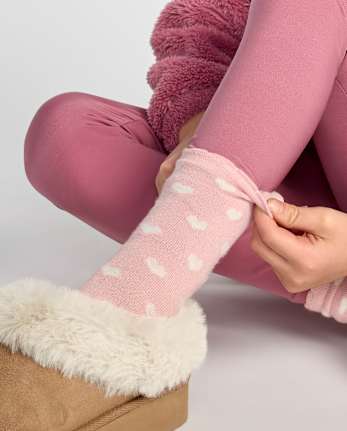 Girls Heart Scalloped Midi Socks 6-Pack