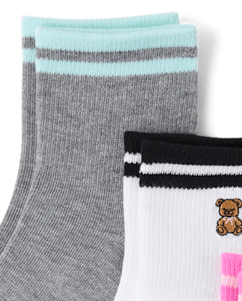 Girls Embroidered Cherry Midi Socks 6-Pack