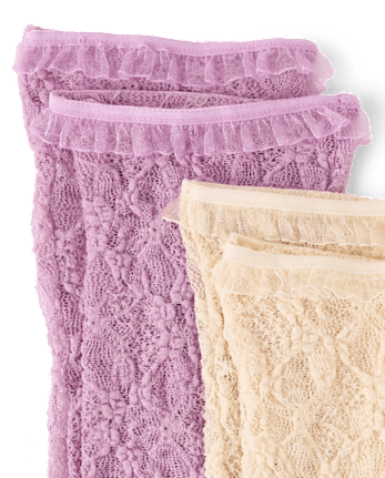 Girls Lace Boot Socks 2-Pack