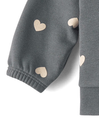 Baby Girls Heart Premium Fleece 2-Piece Playwear Set