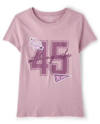 Girls School Catch My Vibes Varsity Graphic Tee
