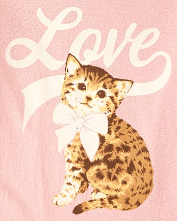 Girls Love Cat Graphic Tee