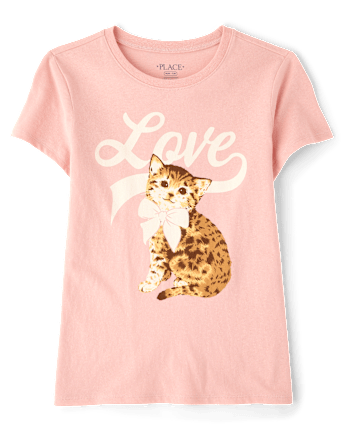 Girls Love Cat Graphic Tee