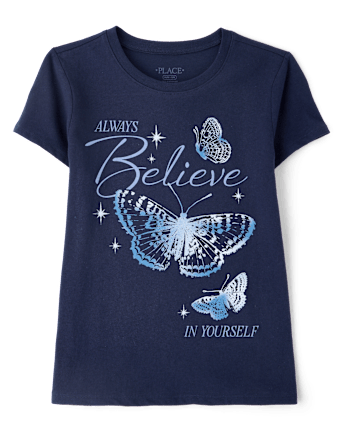 Girls Believe Butterfly Graphic Tee