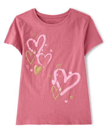 Girls Hearts Graphic Tee