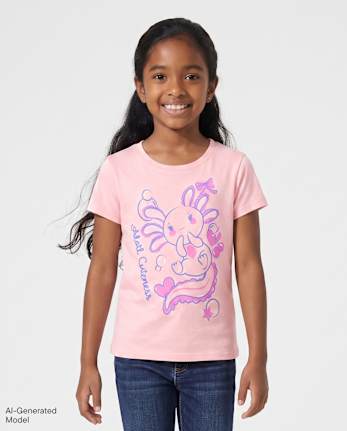 Girls Alotl Cuteness Graphic Tee