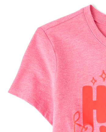 Girls Happy Vibes Only Graphic Tee