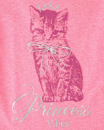 Girls Cat Princess Graphic Tee