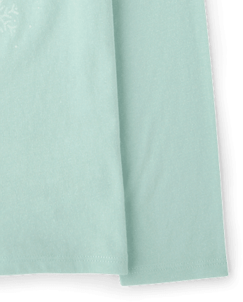 Girls Christmas Axolotl Graphic Tee - MINT CREAM