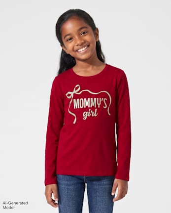 Girls Mommy's Girl Graphic Tee - RED OCHRE