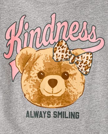Girls Kindness Bear Graphic Tee