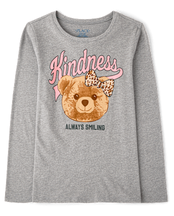 Girls Kindness Bear Graphic Tee