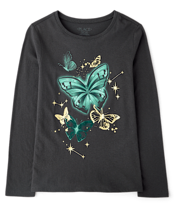 Girls Butterflies Graphic Tee