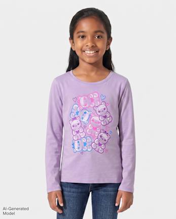 Girls Candy Bears Graphic Tee - ORCHID BREEZE