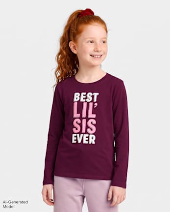 Girls Best Lil' Sis Ever Graphic Tee - CRAISIN