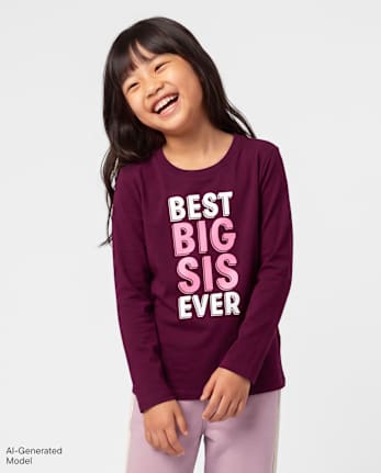 Girls Best Big Sis Ever Graphic Tee - CRAISIN