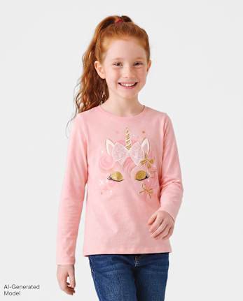 Girls Unicorn Graphic Tee - S/D PINKSEASALT