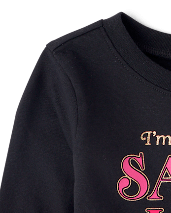 Baby And Toddler Girls Christmas Sassy List Graphic Tee - BLACK