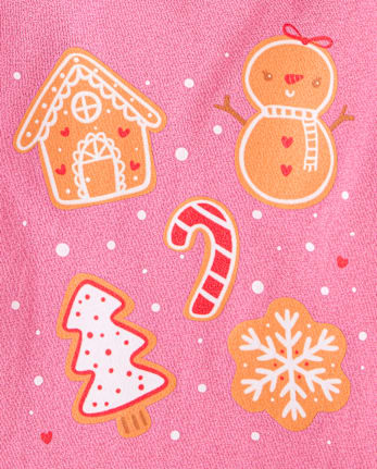Baby And Toddler Girls Christmas Cookies Graphic Tee - TEABERRY