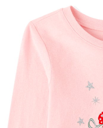 Baby And Toddler Girls Christmas Tree Bows Graphic Tee - PINK SEA SALT