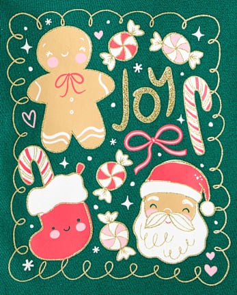 Baby And Toddler Girls Christmas Joy Graphic Tee - GARDEN STROLL