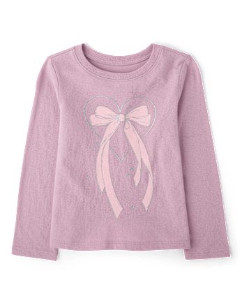 Baby And Toddler Girls Bow Graphic Tee