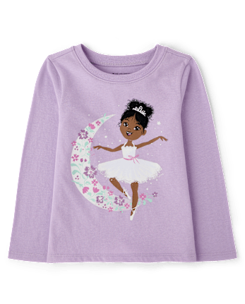 Baby And Toddler Girls Dancer Graphic Tee - ORCHID BREEZE