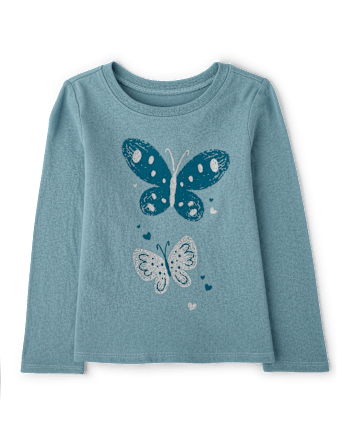 Baby And Toddler Girls Butterflies Graphic Tee