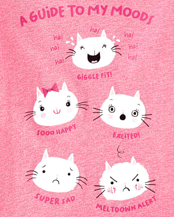Baby And Toddler Girls Cats Graphic Tee