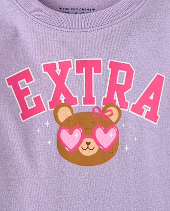 Baby And Toddler Girls Extra Graphic Tee - PETAL PURPLE