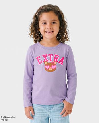Baby And Toddler Girls Extra Graphic Tee - PETAL PURPLE