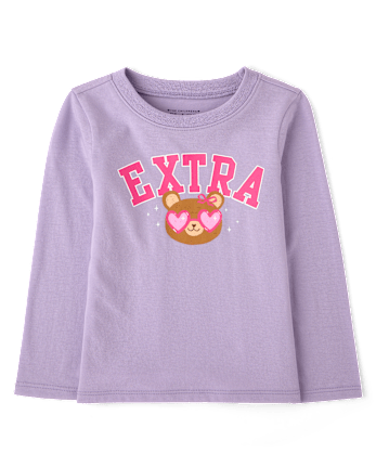 Baby And Toddler Girls Extra Graphic Tee - PETAL PURPLE