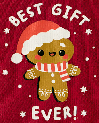Baby Christmas Best Gift Ever Graphic Bodysuit - RED OCHRE