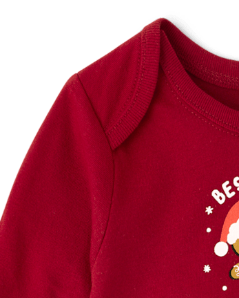 Baby Christmas Best Gift Ever Graphic Bodysuit - RED OCHRE