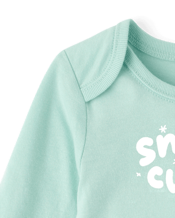 Baby Snow Cutie Graphic Bodysuit - MINT CREAM